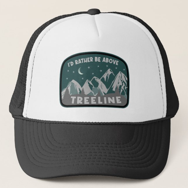 Casquette Je préférerais être au-dessus de Treeline (Devant)