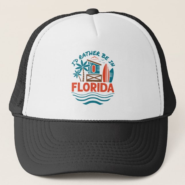 Casquette Je préférerais être en Floride (Devant)