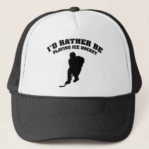 Casquette Je préférerais jouer au hockey sur glace