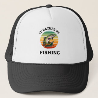 Casquette Je préférerais pêcher. Pêcheurs, Sportifs, Poisson