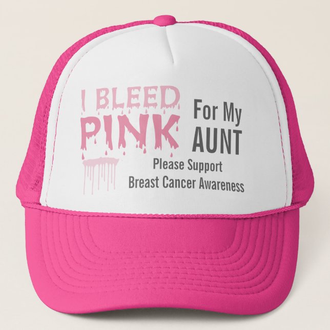 Casquette Je saigne le rose pour ma conscience de tante (Devant)