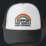 Casquette Je soutiens les droits des homosexuels et les faut<br><div class="desc">lgbtq, pride, lgbtq, queer, gay pride, bisexuel, arc-en-ciel, trans, transgenre, lesbiennes</div>