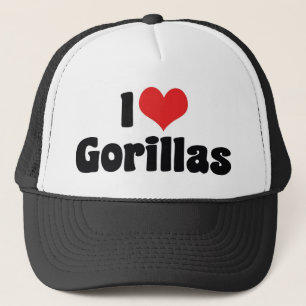 Casquette Je suis amoureux des gorilles à coeur - Amoureux d