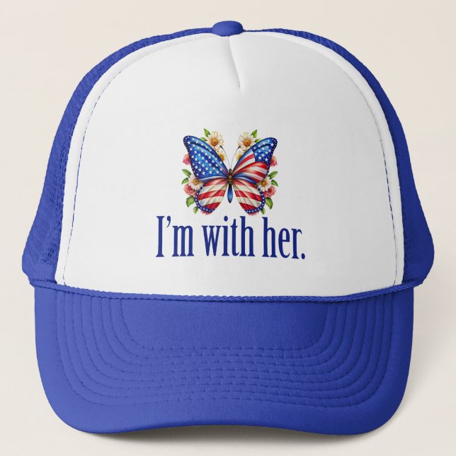 Casquette Je suis avec son mignon papillon Kamala Harris (Devant)