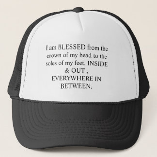 Casquette Je suis béni chapeau en noir/blanc