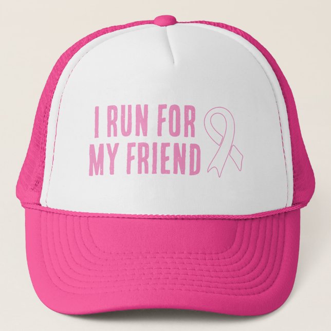 Casquette Je Suis En Course Pour Mon Ami Pink Ribbon (Devant)