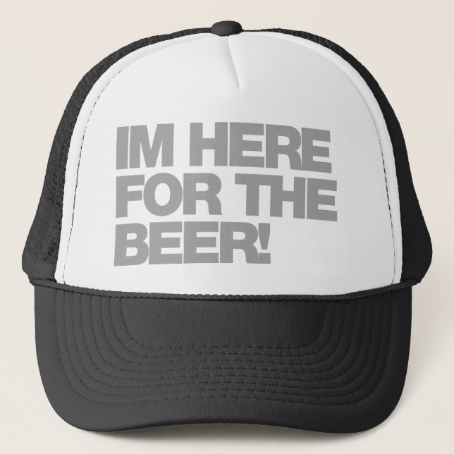 Casquette Je suis ici pour la bière - Pub ivre potable de (Devant)