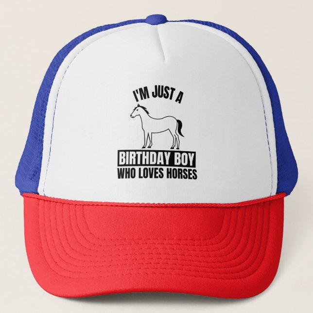 CASQUETTE JE SUIS JUSTE UN GARÇON D'ANNIVERSAIRE QUI AIME LE (Devant)