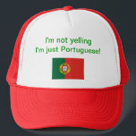 Casquette "Je suis ne hurlant pas moi suis simplement<br><div class="desc">Un casquette avec l'énonciation "je suis ne hurlant pas moi suis simplement portugais !"</div>