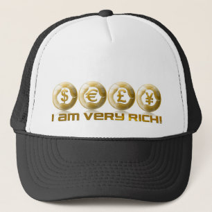 Casquette Je suis très riche ! Dollars Yens de livre d'euro