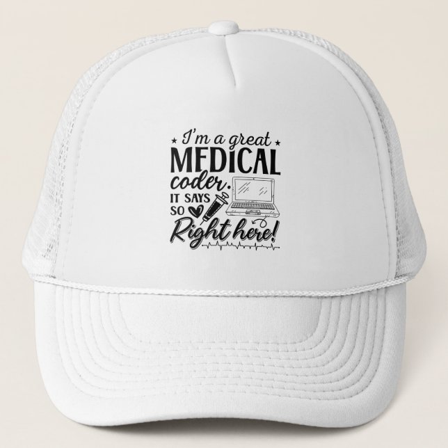Casquette Je suis un grand programmeur de Coder Médicale (Devant)