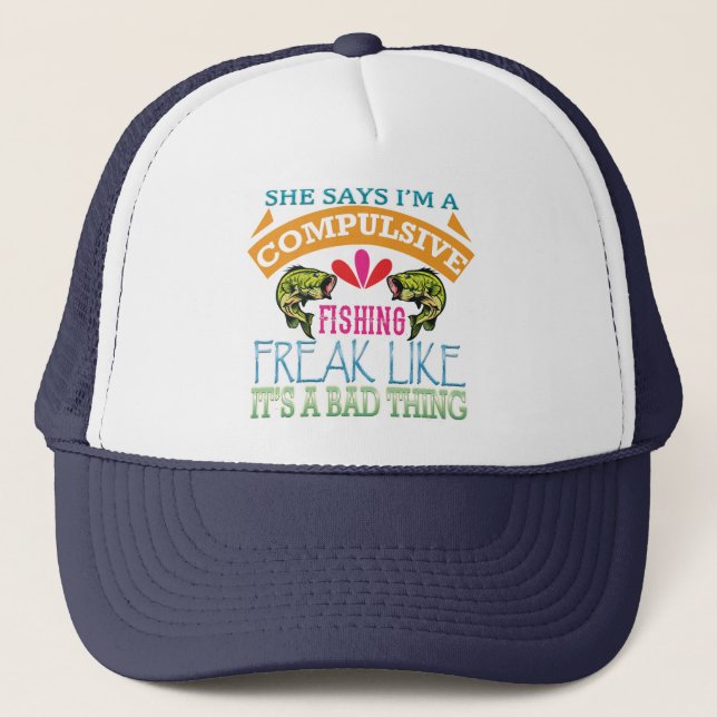 Casquette JE SUIS un pêcheur compulsif (Devant)