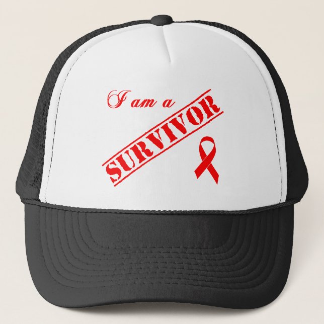 Casquette Je suis un survivant - ruban rouge (Devant)