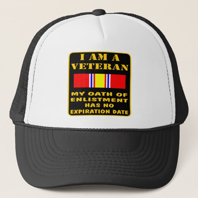 Casquette Je suis un vétéran que mon serment d'enrôlement a (Devant)