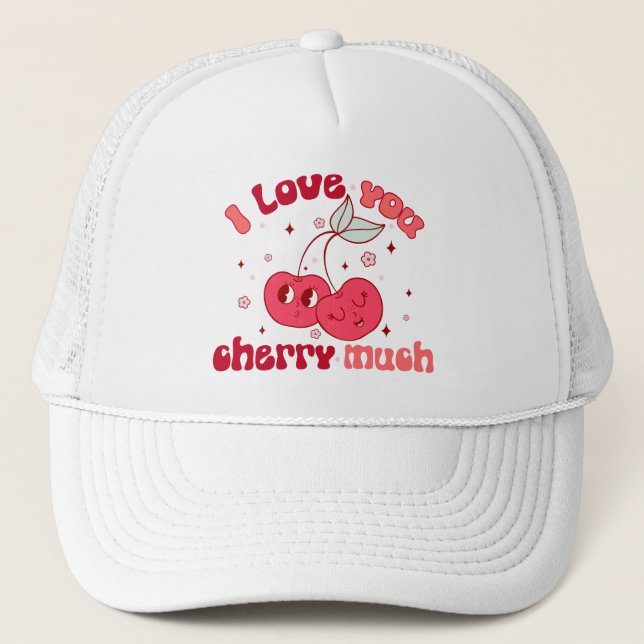 Casquette Je T'Aime Beaucoup Cherry (Devant)