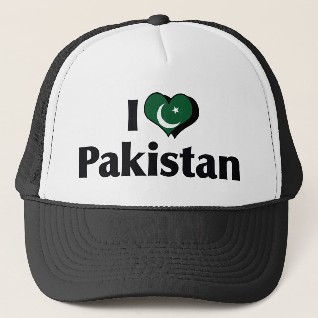 Casquette Je T'aime Drapeau du Pakistan (Devant)