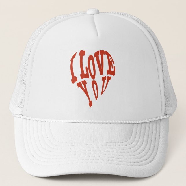CASQUETTE JE T'AIME LE CHAPEAU DE LA JOURNÉE DE VALENTINE (Devant)