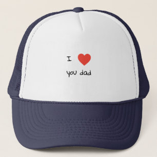 Casquette Je t'aime Papa Fête des pères Rouge Coeur Minimali