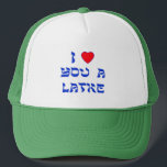 Casquette Je t'aime un Latke<br><div class="desc">Grand cadeau de Chanukah pour dire à quelqu'un combien vous les aimez avec un jeu de mots avec le Latke !</div>