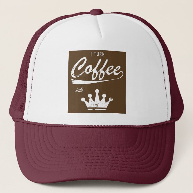 Casquette Je transforme le café en KOM (Devant)