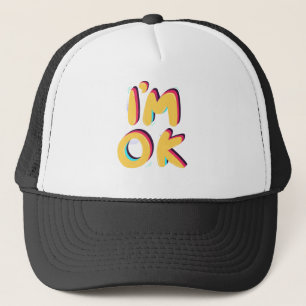 Casquette Je vais bien – Conception de typographie rétro pos