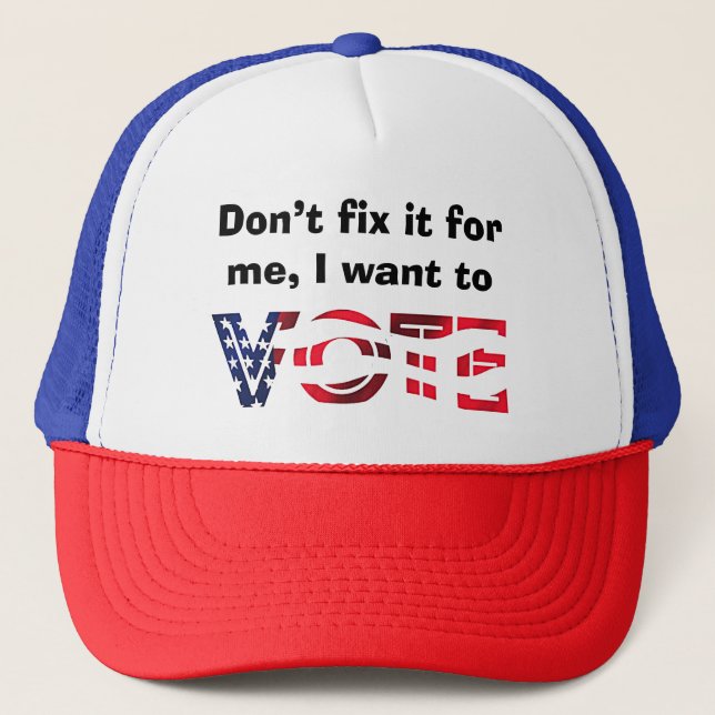 Casquette Je veux voter (Devant)