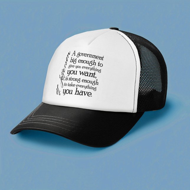 Casquette Jefferson : Méfiez-vous des grands gouvernements (Thomas Jefferson Trucker Hat)