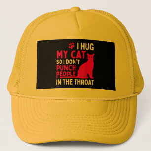 Casquette J'embrasse mon chat pour ne pas frapper les gens -