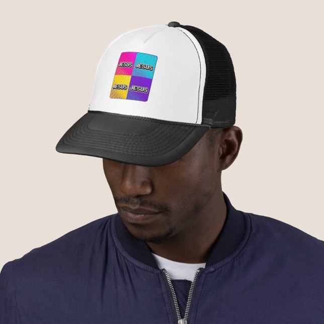 Casquette JESUS - 4 Carrés  (En situation)