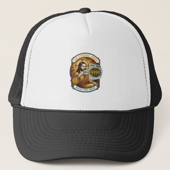 Casquette Jésus 9999 Emails Non Lus Boîte de Réception Zéro  (Devant)