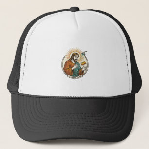 Casquette Jésus a laissé tomber du savon glissant dans la ba