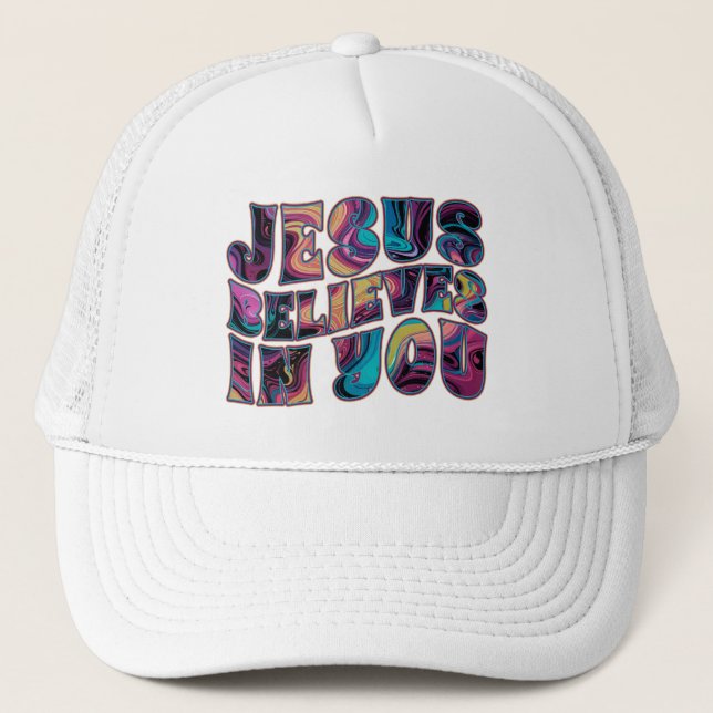 Casquette Jésus Croit En Toi, Lettres Trippy (Devant)