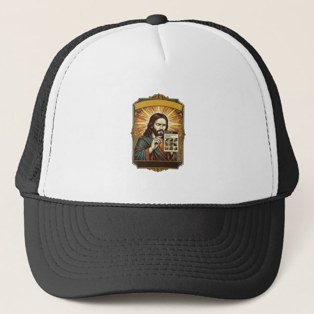 Casquette Jésus Escalier Flou Test Captcha Sécurité Tech Hum (Devant)