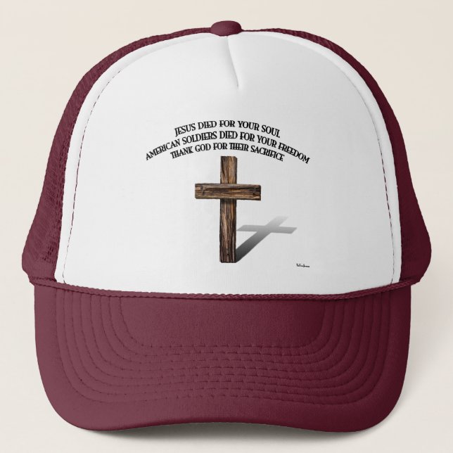 Casquette Jésus et les soldats américains avec croix robuste (Devant)