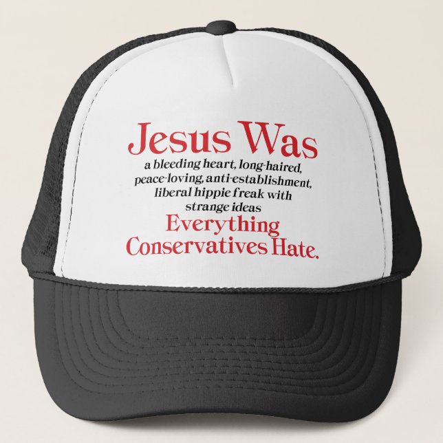 Casquette Jésus Était Un Coeur Saignant Libéral - Anti GOP (Devant)