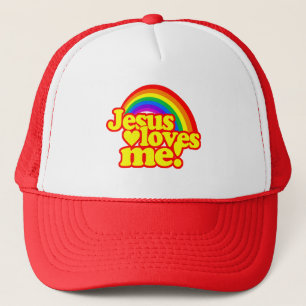 Casquette Jésus m'aime (avec l'arc-en-ciel)
