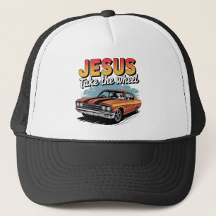 Casquette Jésus Prend le Volant Voiture Musclée Vintage