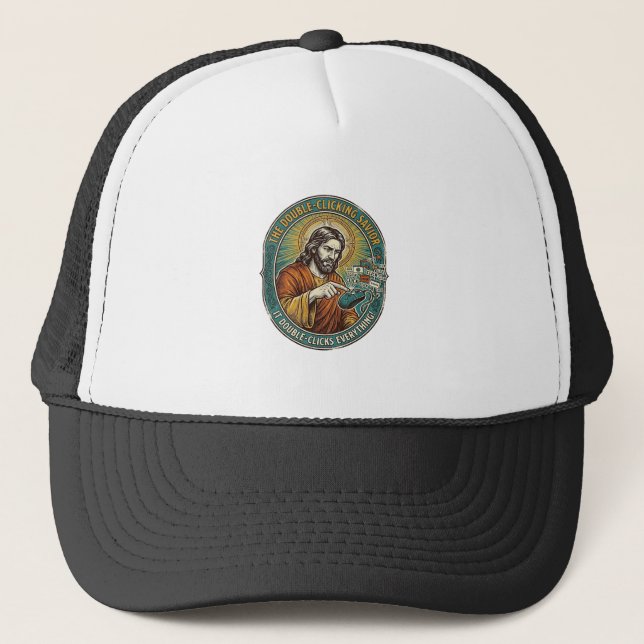 Casquette Jésus Souris Double Clic Cassée Bureau IT Tech  (Devant)