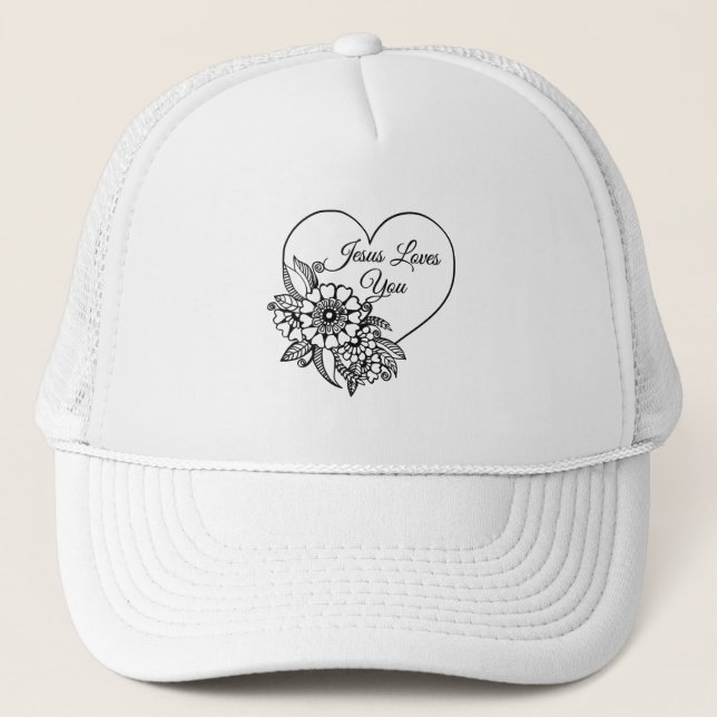 Casquette Jésus vous aime Citation de la Bible chrétienne (Devant)