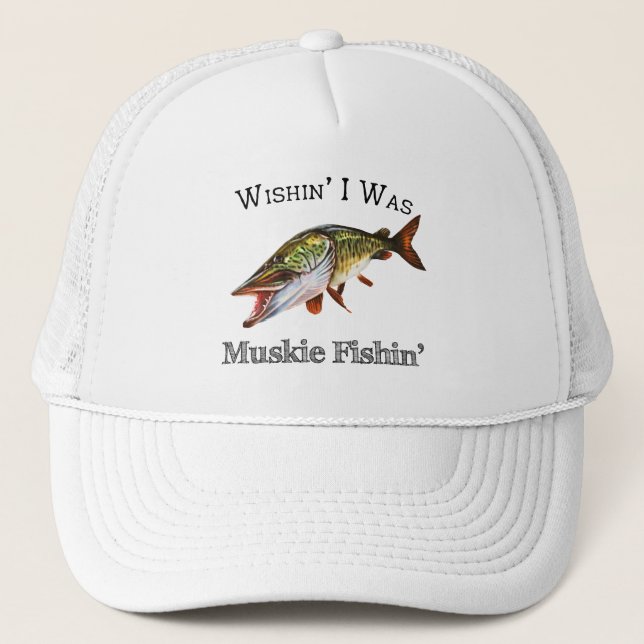 Casquette J'Étais Muskie Fishin (Devant)