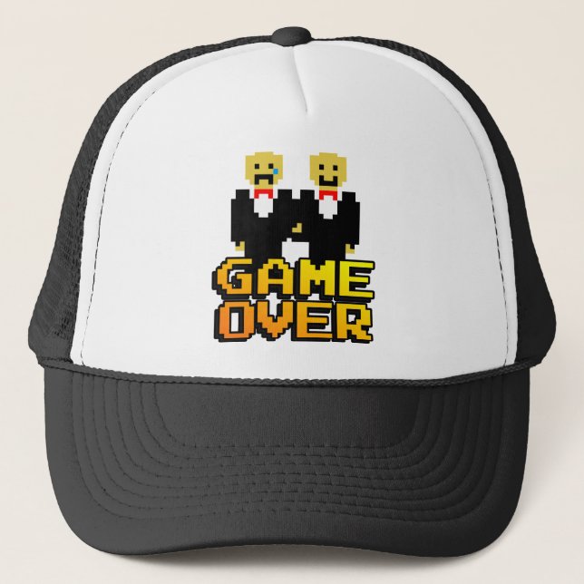 Casquette "Jeu au-dessus" de mariage (homosexuel, à 8 bits) (Devant)