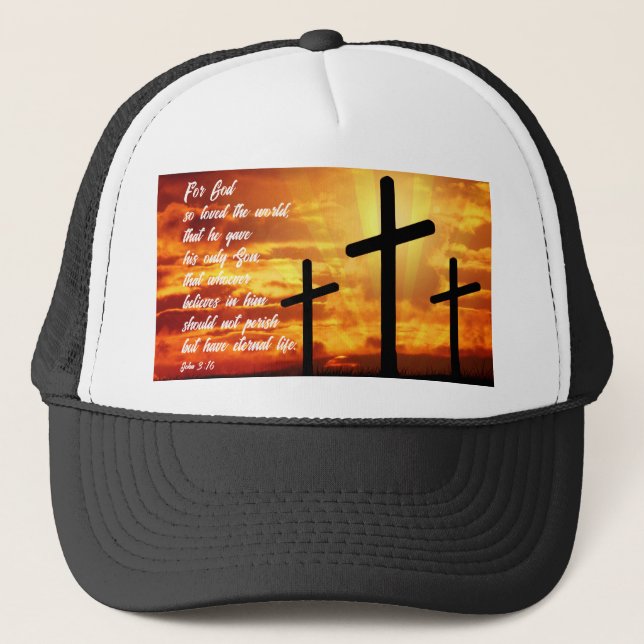 CASQUETTE JOHN 3:16 LA BIBLE TENDANCE VERS LE CADEAU CHRÉTIE (Devant)