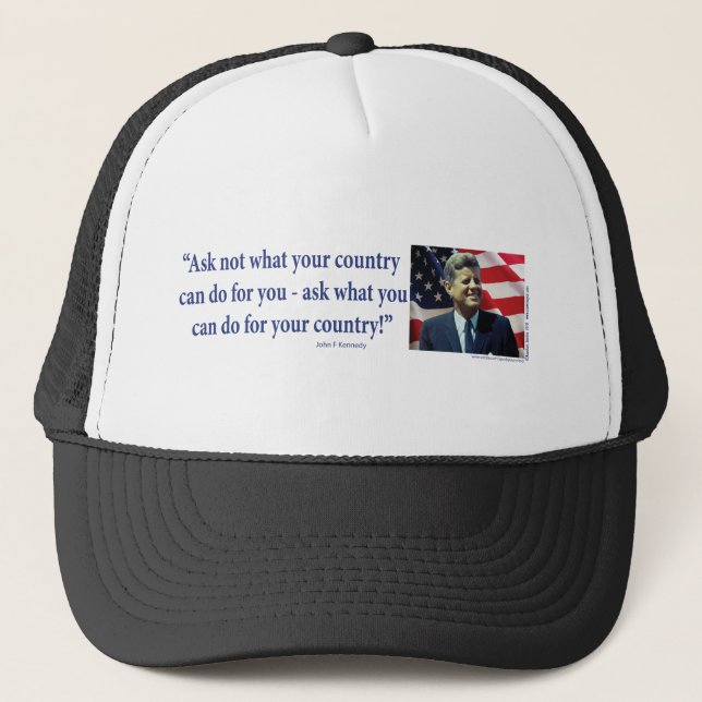 Casquette John F Kennedy - Demandez à votre pays (Devant)