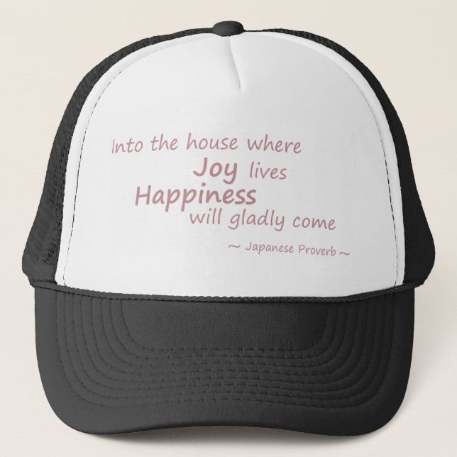 Casquette Joie, bonheur rose (Devant)