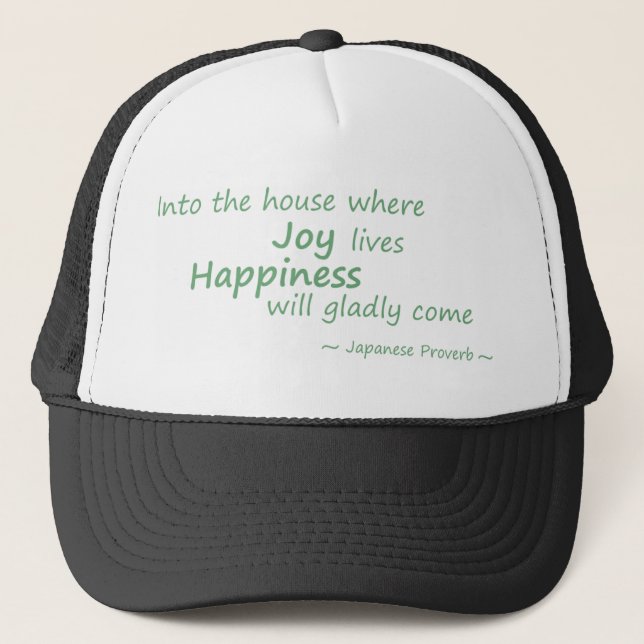 Casquette Joie, bonheur vert (Devant)