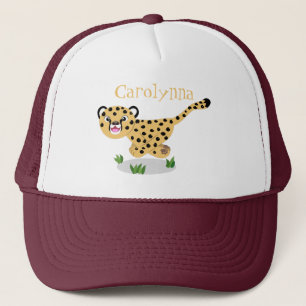 Casquette Joli bébé guépard en cours de dessin animé illustr