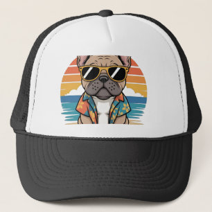 Casquette Joli Bouledogue Français portant des lunettes de s