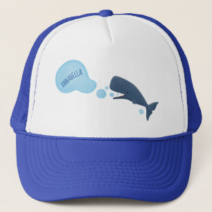 Casquette Joli cachalot soufflant des bulles dessin animé