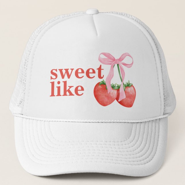 Casquette Joli Camping aux Fraises à l'Aquarelle (Devant)