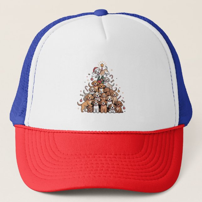 Casquette Joli chien d'arbre de Noël de Noël   (Devant)
